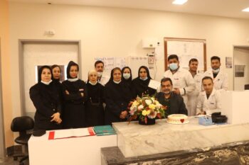 Group photo of nurses of Bint Al-Huda Hospital and Private Maternity Hospital in Mashhad